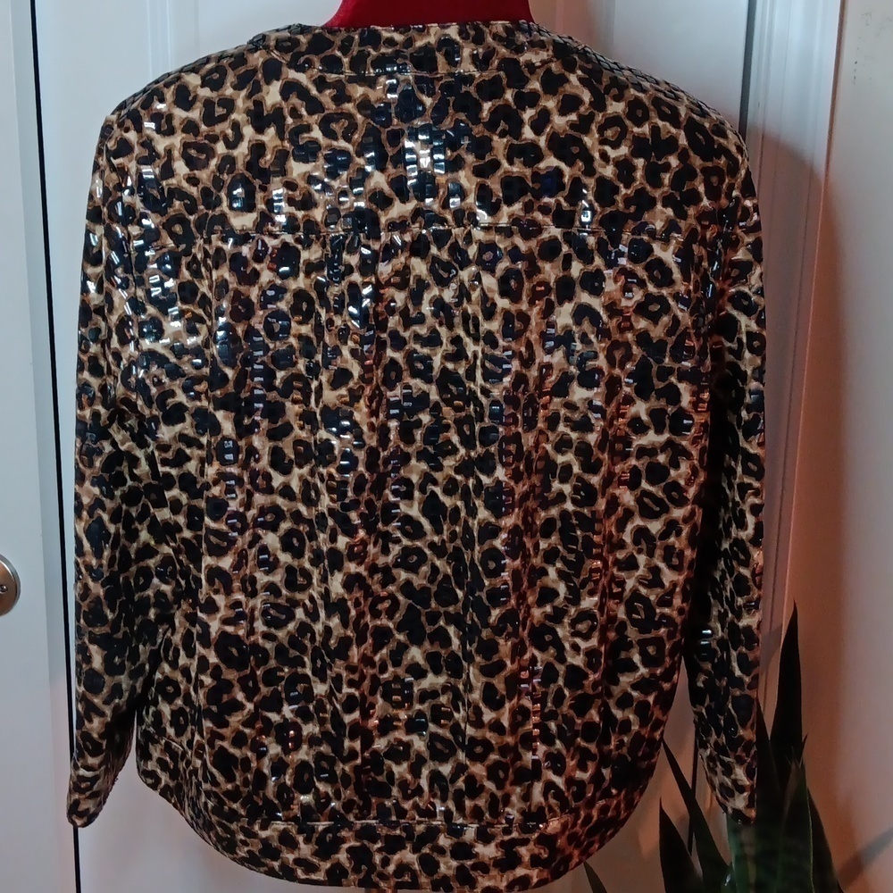 Ruby Rd Leopard Print, Crop Jacket, Sz. 12 - image 4